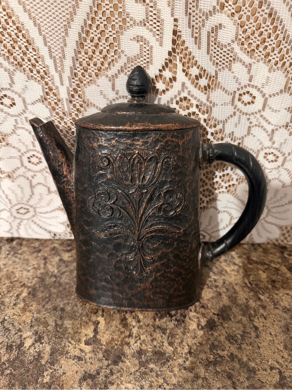 Rustic HOMCO WALL Teapot - Black Bronze Finish